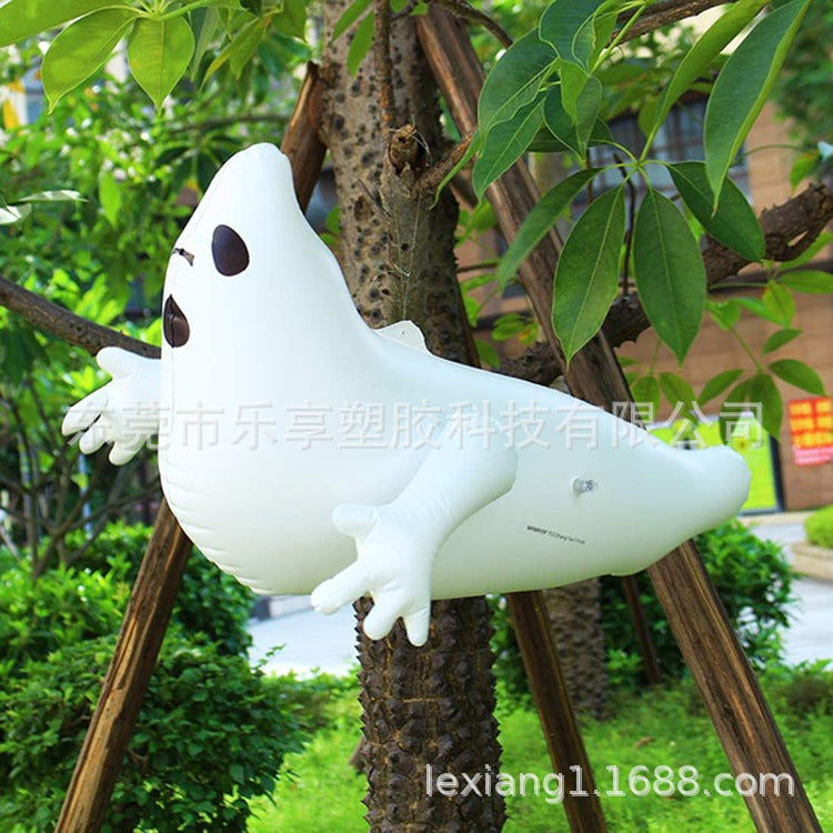 Inflatable Halloween Ghost Toy | PVC White Ghost & Cartoon Pumpkin Skeleton