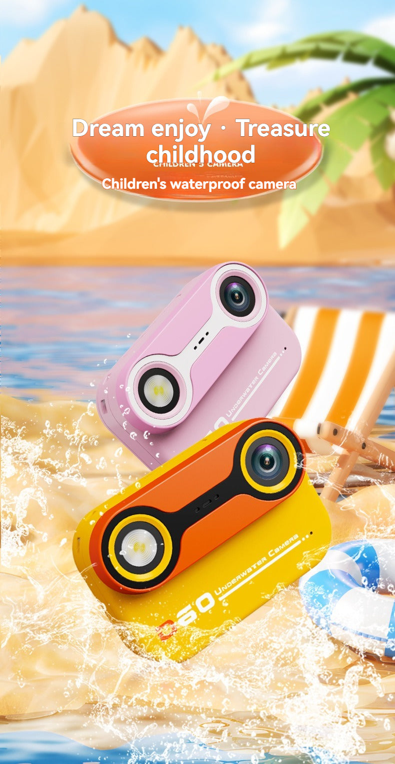 "D60 Waterproof Kids Camera – 3m Underwater Digital Camera for Children, Shockproof & Portable Mini Action Camera for Swimming, Snorkeling, Beach, Pool – Includes 32GB Memory Card, Fun Filters, Games (3.74 x 1.34 x 2.58 inches)"