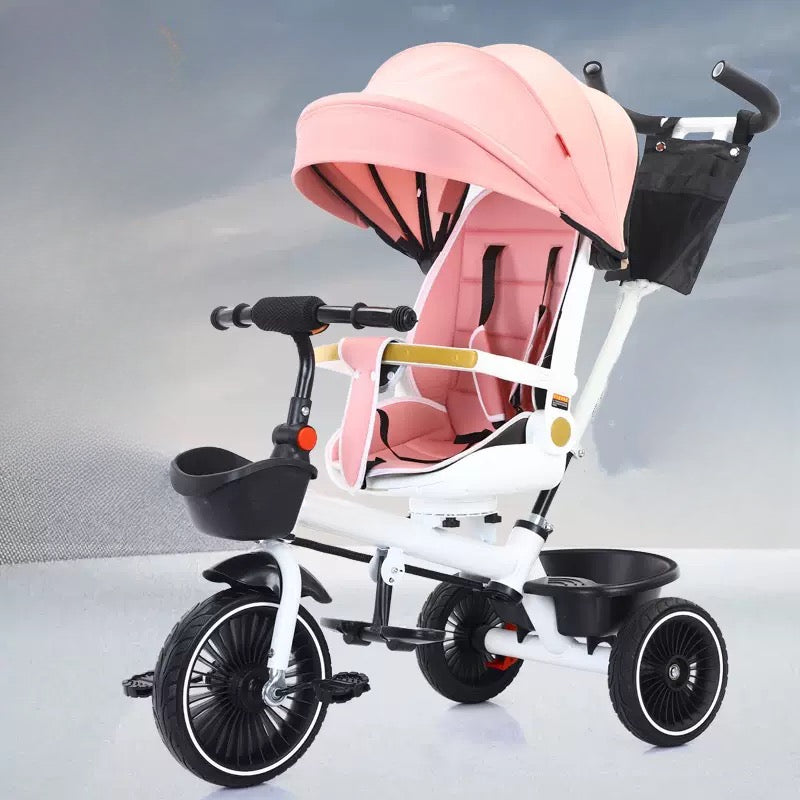 Baby360 FLEXI 6-in-1 Kids Tricycle Stroller – Reclining Seat, Swivel Handle, Sunshade & Basket