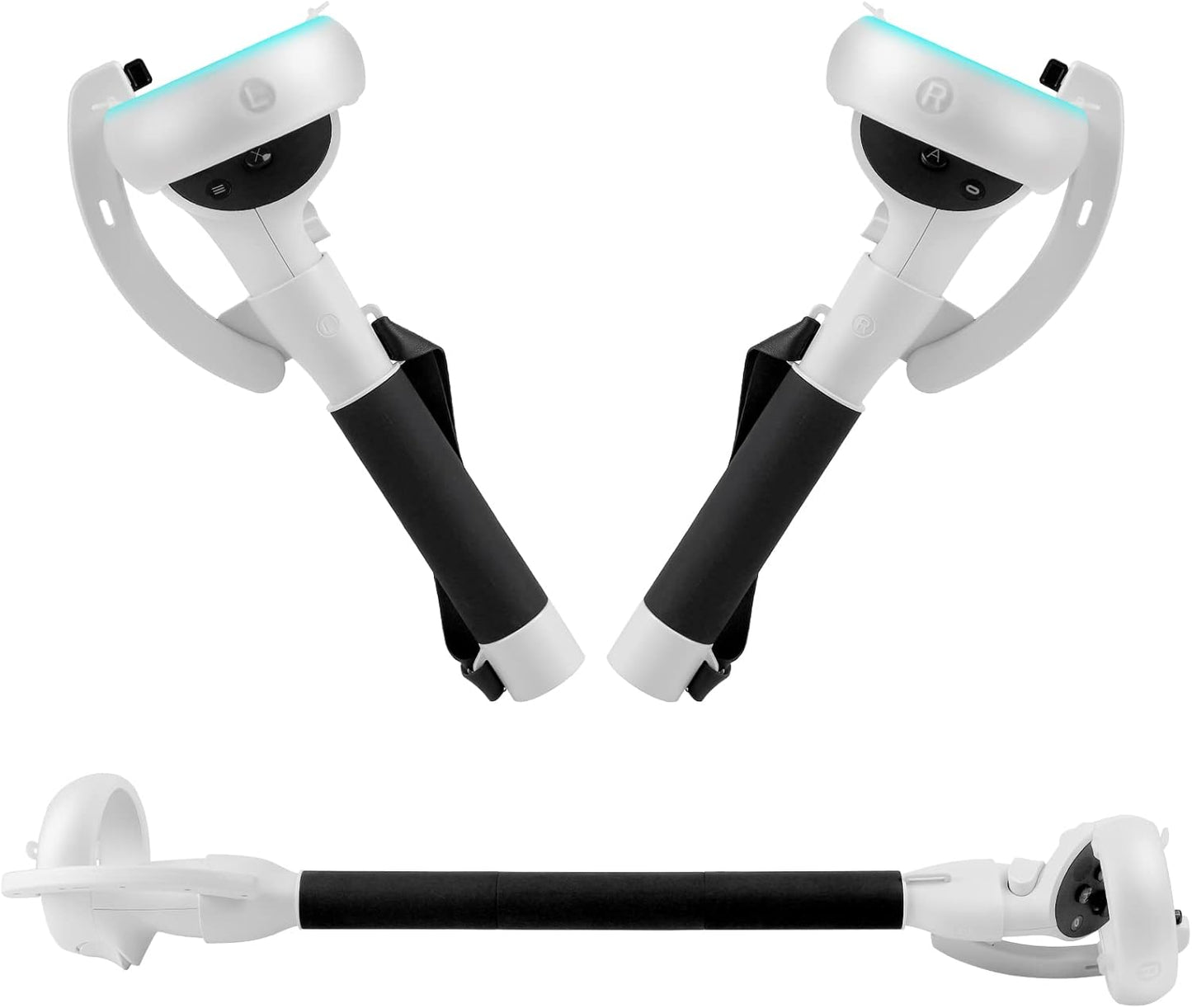 Beat Saber Handles Extension Controllers Grips for Meta Oculus Quest 2, Long Stick Arms for Golf Club Attachment Accessories Get More Hitting Skills and Scores, Enhance VR Games Experience