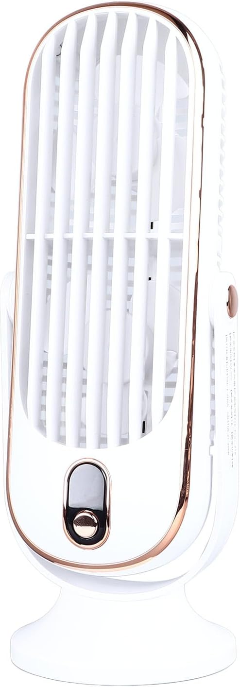 Table Tower Fan Portable USB Electric Cooling Fan with 5 Speeds Brushless Motor Standing Fans for Car Home Office (White)