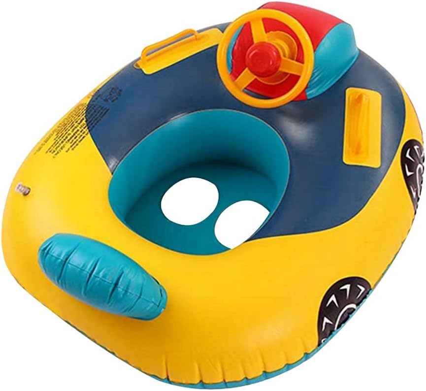 Cute Child Kids Inflatable Pool Float PVC Summer Swim Float Air Bed Lake Boat Swimming Floats with 2 Handles Surfing Raft Bodyboard Floating Mattress Seat Swim Ring for Girls Boys 1-5 Years