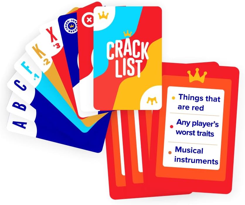Savana Crack List - The Crack-You-Up Categories Card Game | 2+ Players 10 Second Rule Games for early-stage, Teens and Adults Family Best Board Nights, Red, Blue, Yellow, Purple, White