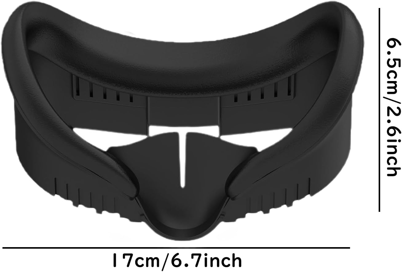 OKCSC VR Replacement Mask, Compatible with Meta Quest 3 Accessories, Mask Replacement 3-Piece Set, Includes PU Leather Mask, Face Interface Bracket and Nose Pads