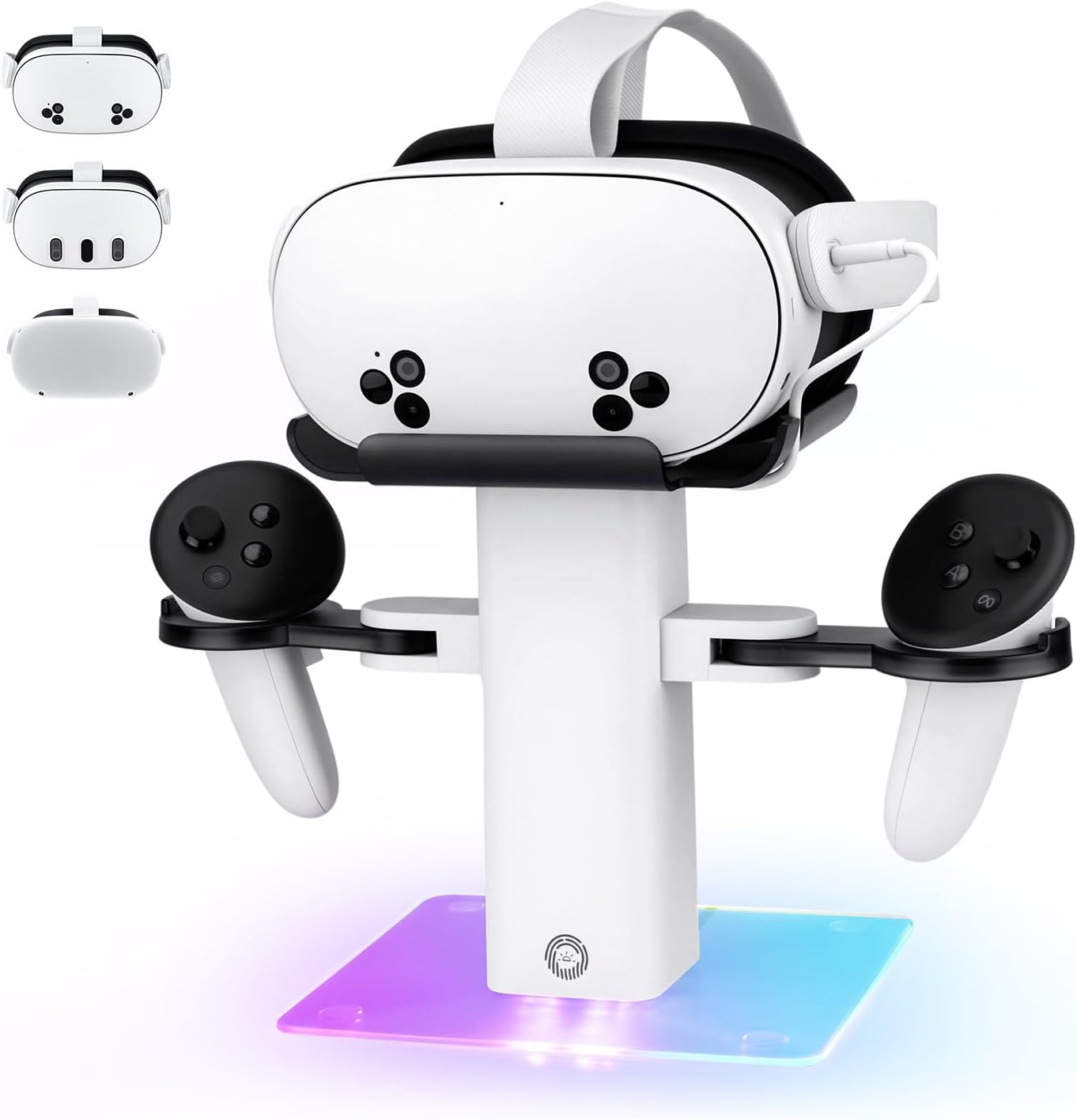Mcbazel RGB Charging Dock for Meta Quest 3S/3/2, 15W Fast Vertical Charging Stand with Colorful LED Light & Non-Slip Base, USB-C VR Headset Charging Station (Not for Controllers)