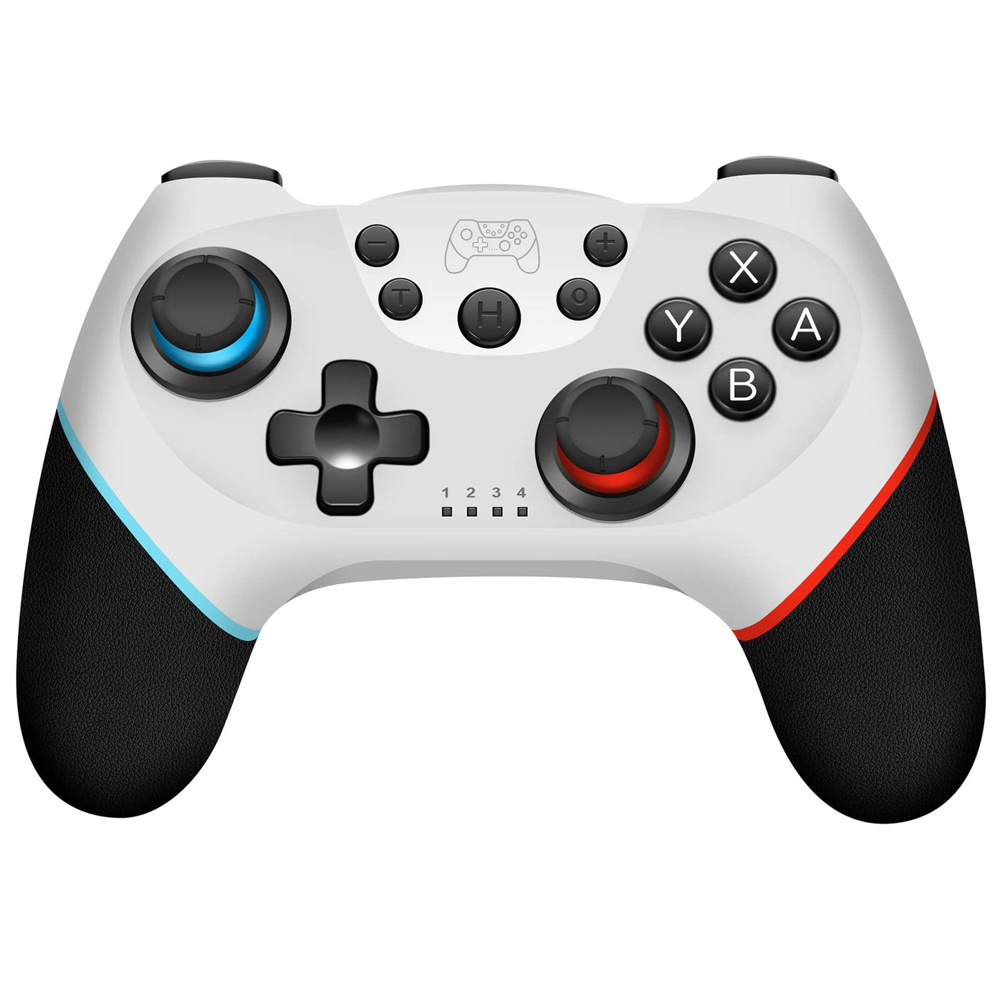 Wireless Controller Compatible with Switch Console, Motion Control Gamepad with Turbo, Dual Vibration & Wake-Up Function – White