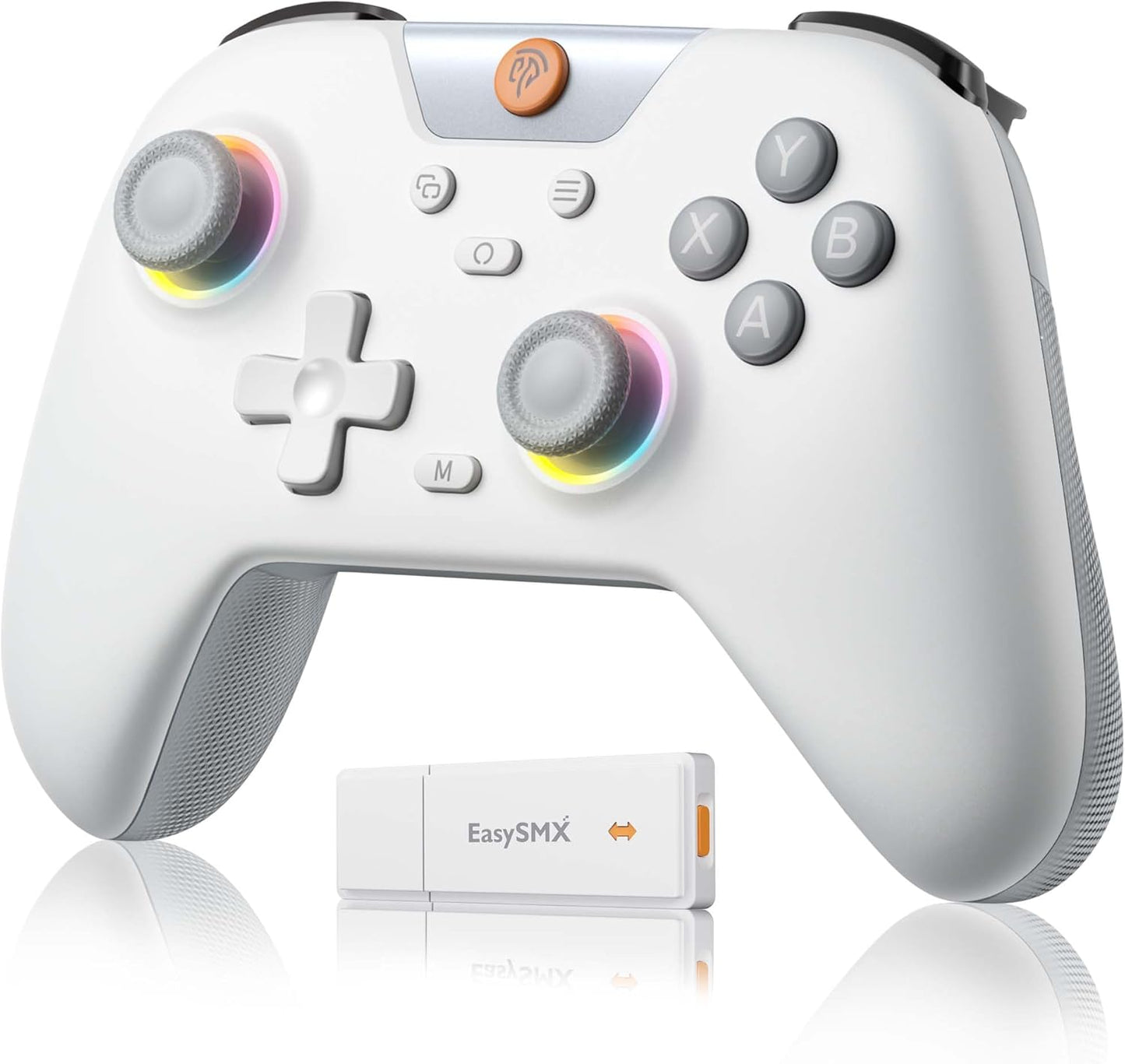 EasySMX X05 2.4g Wireless Gaming Controller for PC/Steam/iPhone/Android/Switch - Bluetooth Controller Gamepad with Hall Effect, RGB Lights and Turbo, Anti-Drift Controller