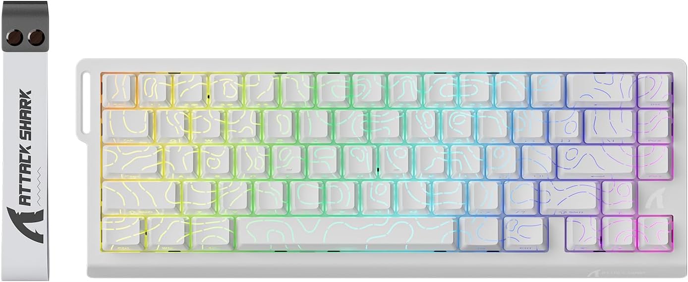 ATTACK SHARK X68 HE Rapid Trigger Mechanical Gaming Keyboard 60% Wired TKL with Adjustable Actuation,Hall Effect snap-fit Switch,8KHz Polling Rate,RGB Backlit,Top Mount for PC Mac Esport Gamer(Black)