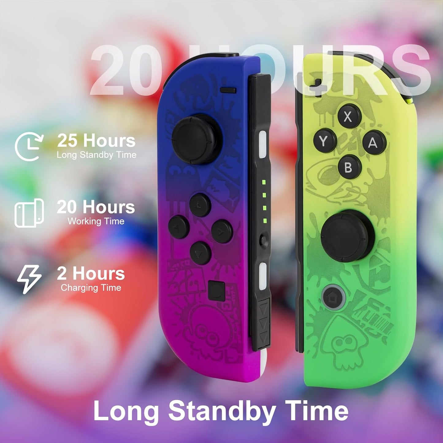 Wireless Controller Compatible with Nintendo Switch, Left & Right Game Controllers with Dual Vibration, Motion Control & Wake-Up Function