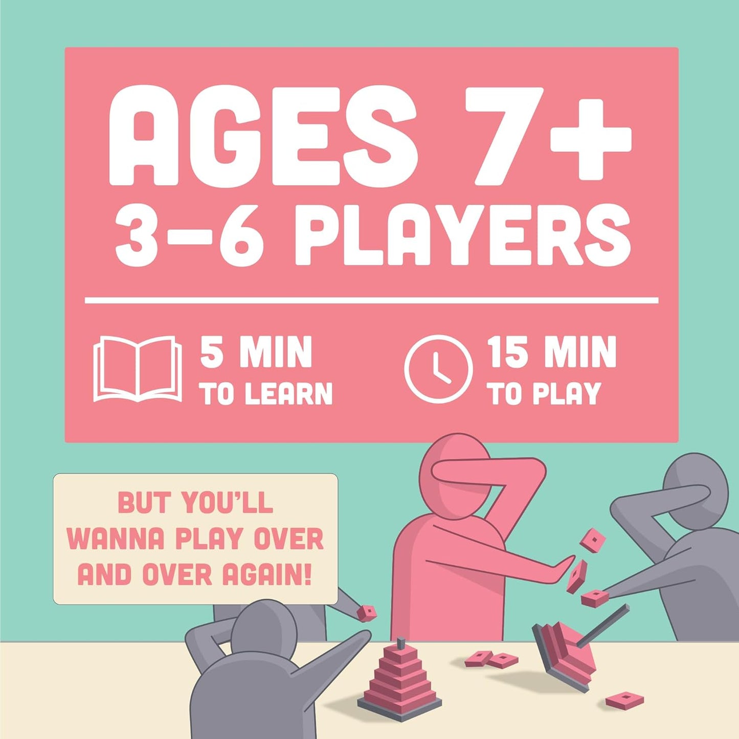 Exploding Kittens Hand to Hand Wombat by Exploding Kittens - Card Games for Adults Teens- Fun Party Games, Pink, Grey