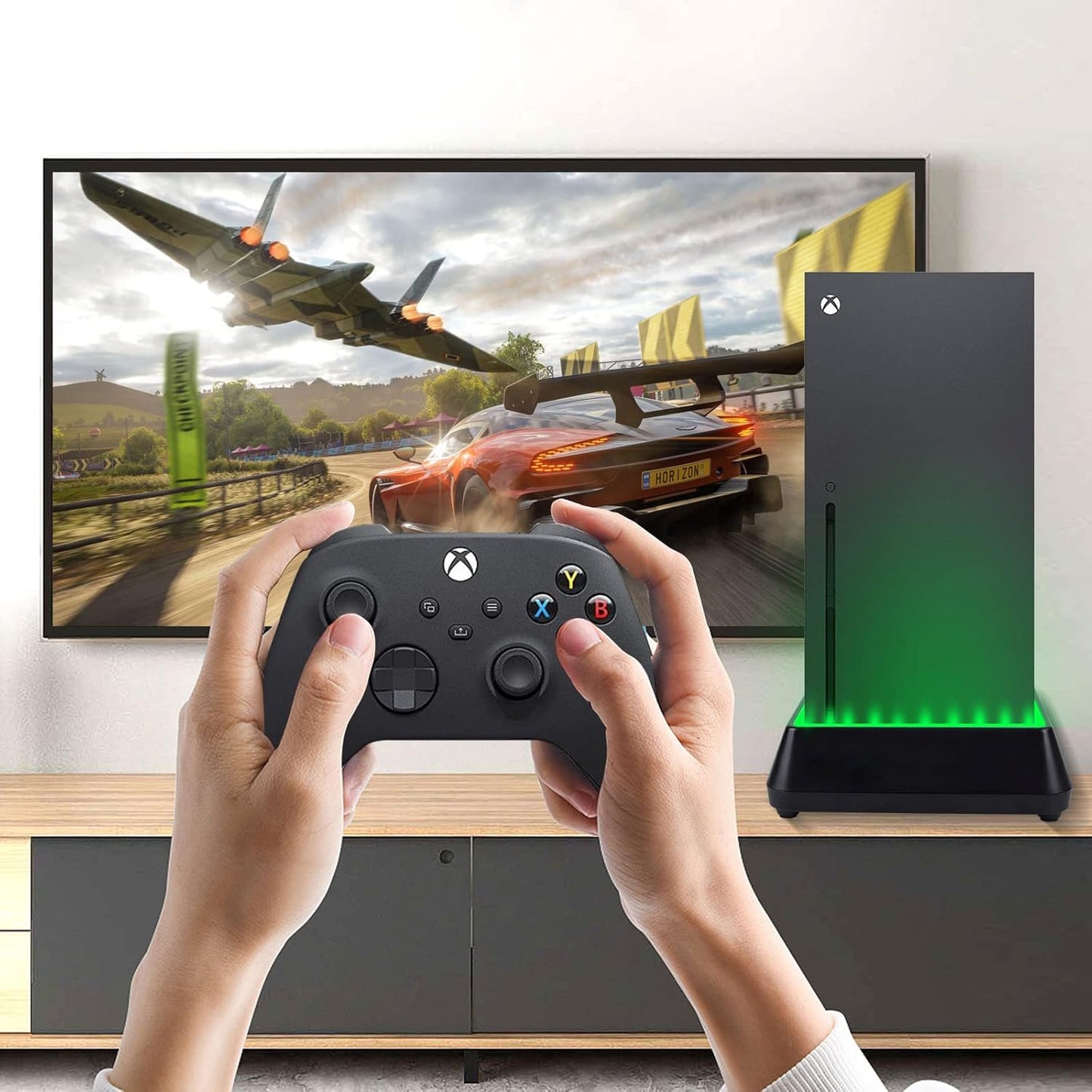 TechKen Cooling Fan Stand Dock for Xbox Series X, 3 Level Speed Fan Adjustable 3 Mode Colorful LED RGB Light Dock (Small)