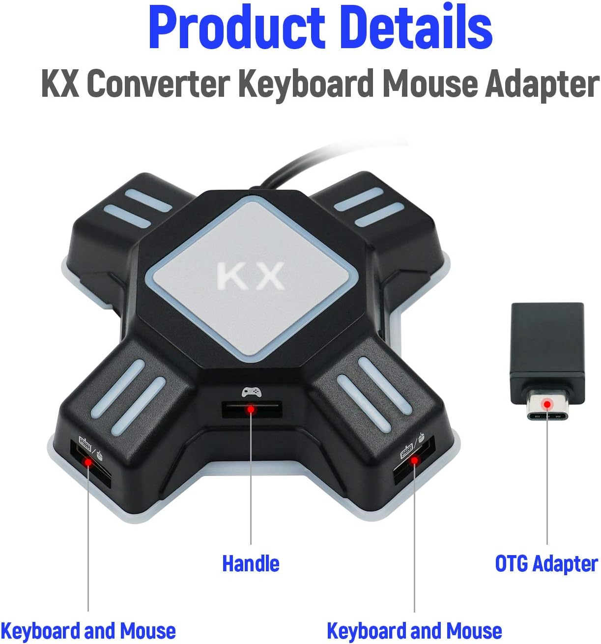 Mcbazel KX Keyboard Mouse Adapter Gamepad Controller Gaming Converter for Switch/Xbox One / PS4