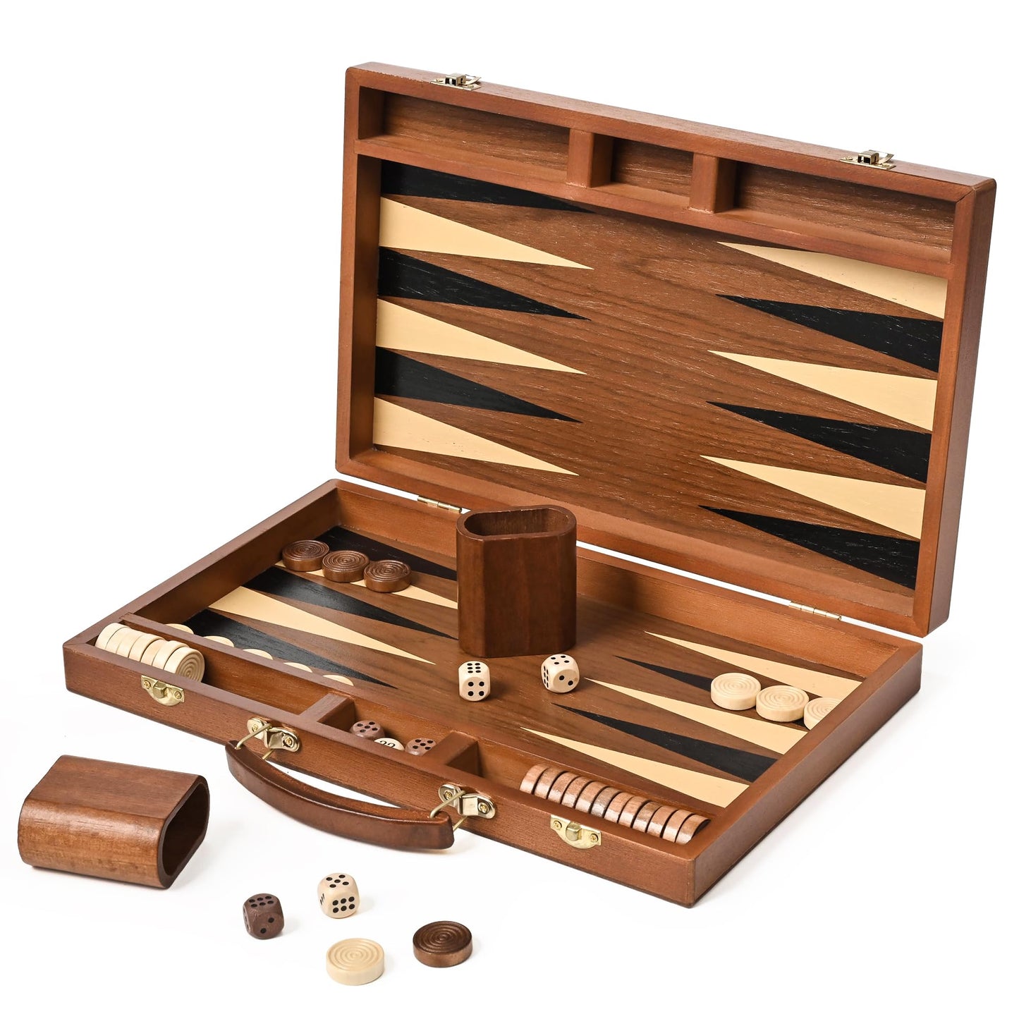 Backgammon Board Game Set-Premium Leather Case