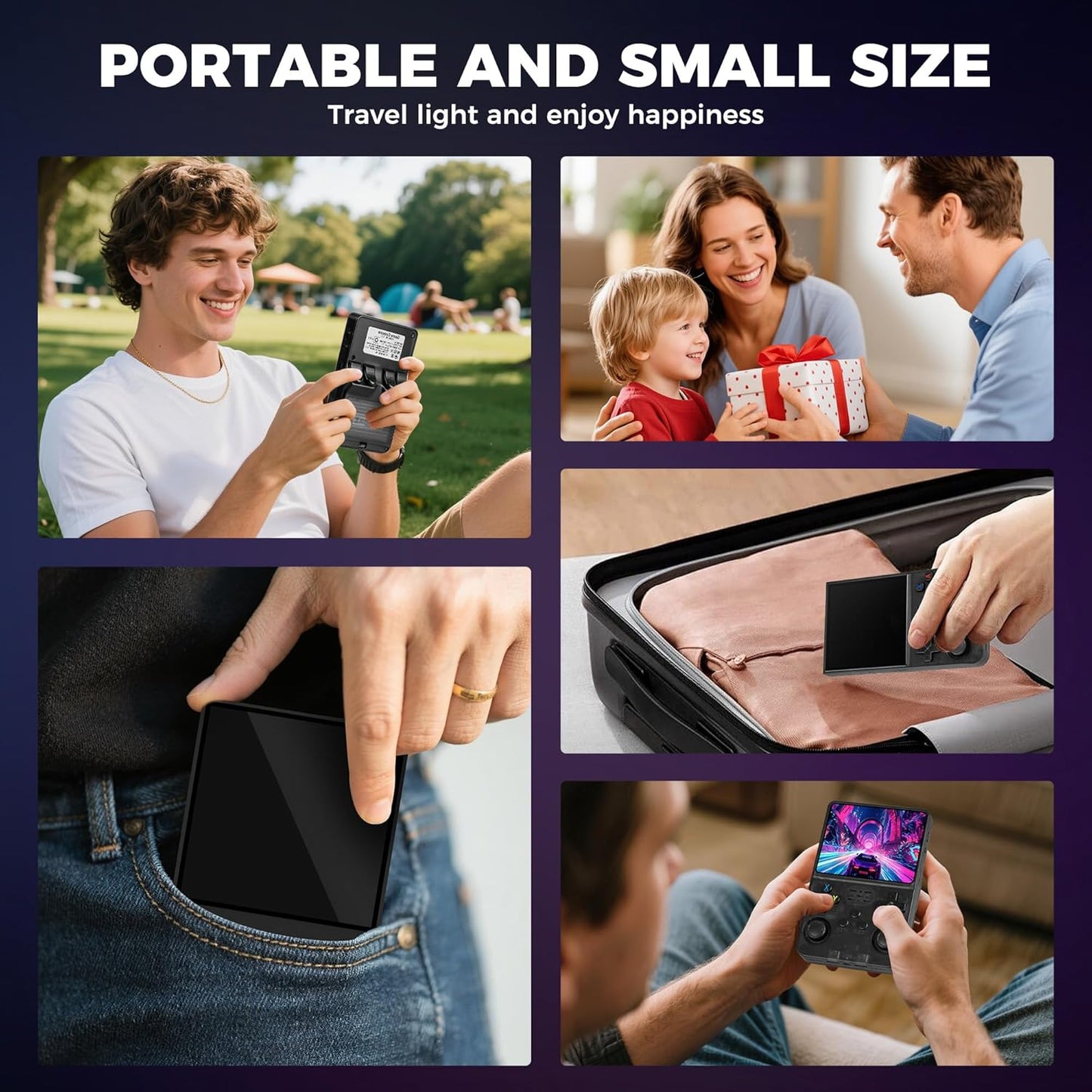R36S Retro handheld model, handheld model with 3.5-in IPS HD Screen,Video handheld models with 64GB Memory, Ultra-Long Standby Time, Perfect for Travel & Outings, Gift for Adults Teens early-stage (Black)