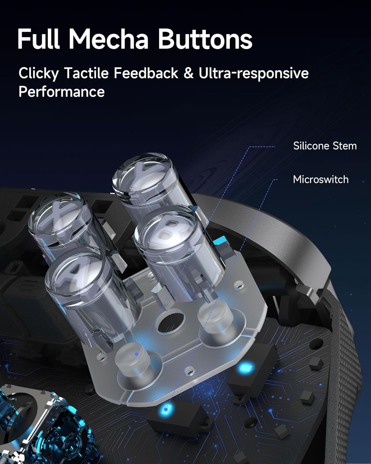 EasySMX D10 Wireless Gaming Controller – Bluetooth Gamepad with TMR Joysticks, Dual-Mode Triggers, Mechanical Buttons, 1000Hz Polling, RGB Lights – for PC, Switch, Android, iOS – with Charging Dock