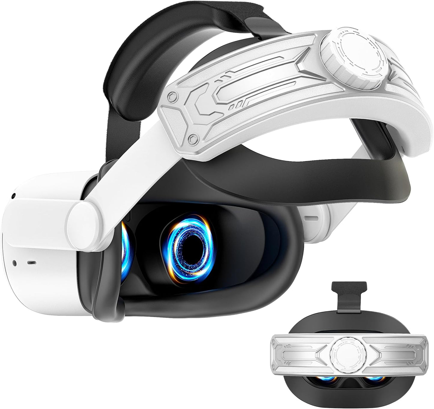 Head Strap for Meta Quest 2 VR Headset Elite Strap Adjustable Soft Cushion Headstrap Oculus Quest 2 Replacement Wihte & Gold