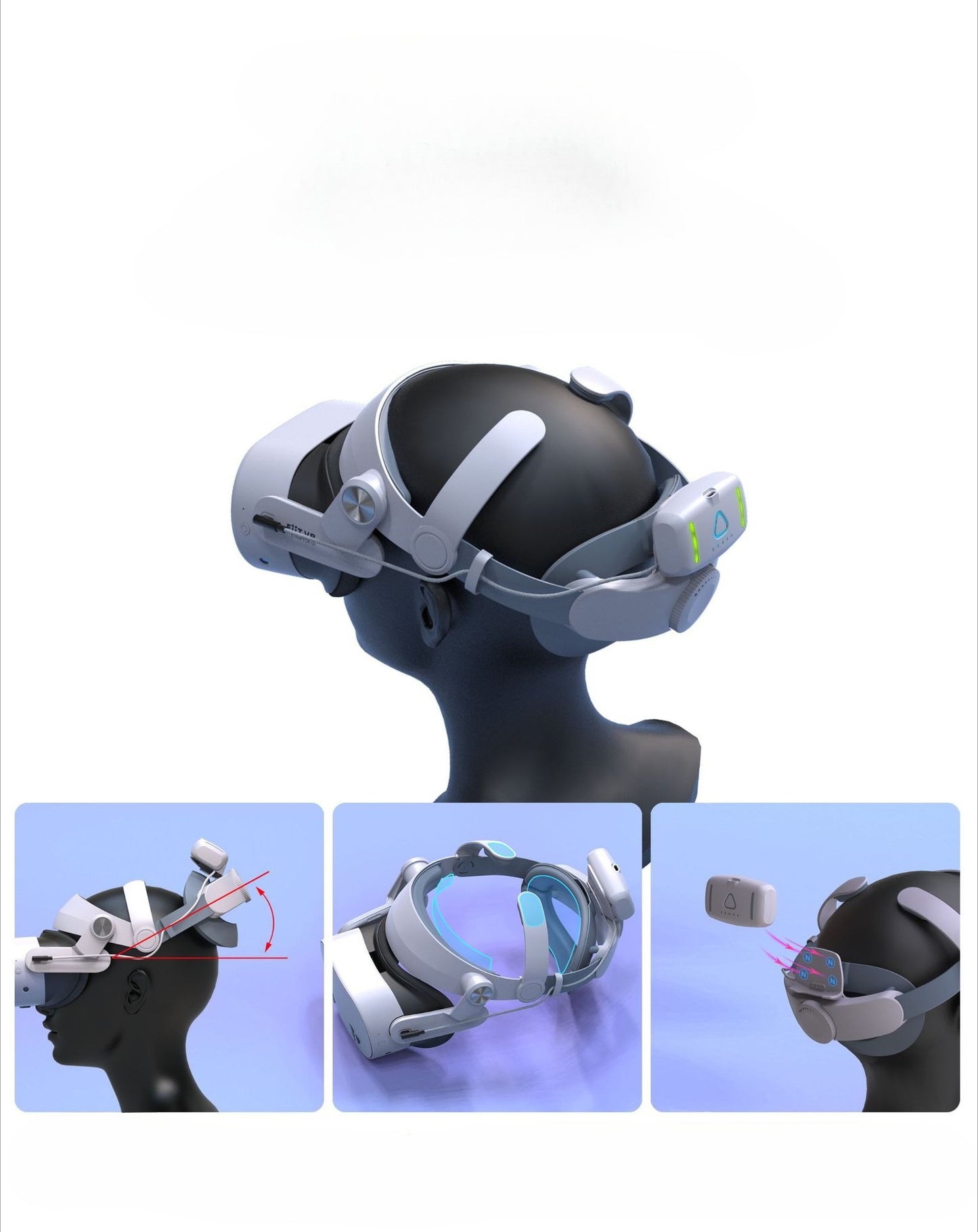 Meta Quest 3/3S Elite Strap with Dual 5000mAh Battery Packs - T302POWER Portable Power Bank Headband, Extended Playtime, Fast Charging, Comfortable Support (3 Colour Options)