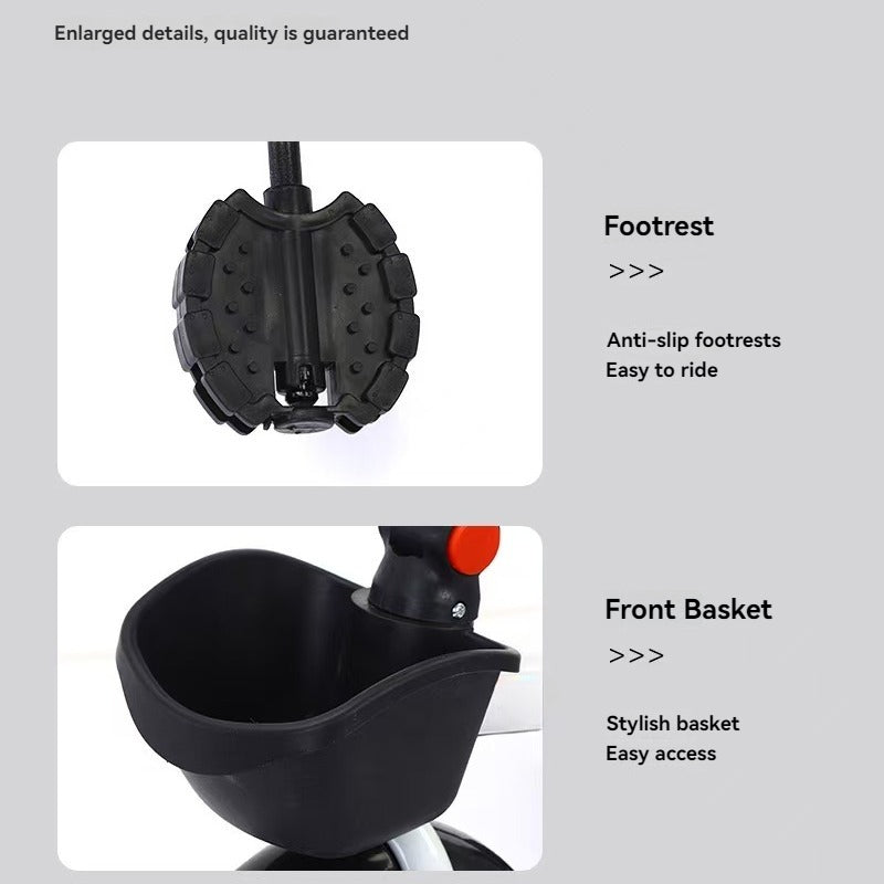 Baby360 FLEXI 6-in-1 Kids Tricycle Stroller – Reclining Seat, Swivel Handle, Sunshade & Basket