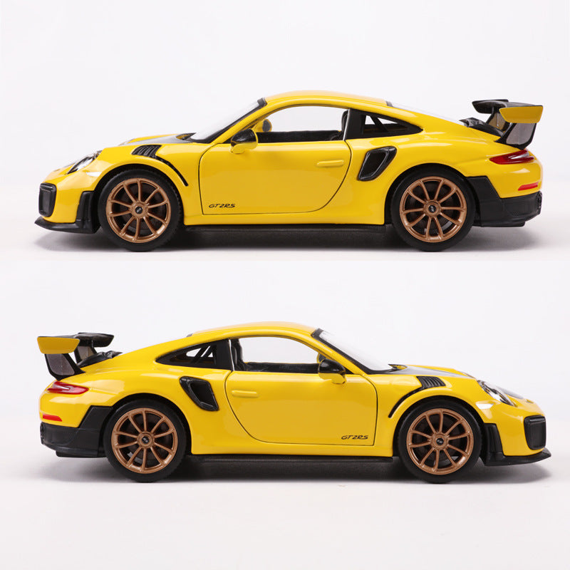 Porsche 911 GT2 RS 1:24 Scale Die-Cast Alloy Supercar Model – Limited Edition Collectible Racing Car Replica with Display Stand, Perfect Gift for Car Enthusiasts & Kids