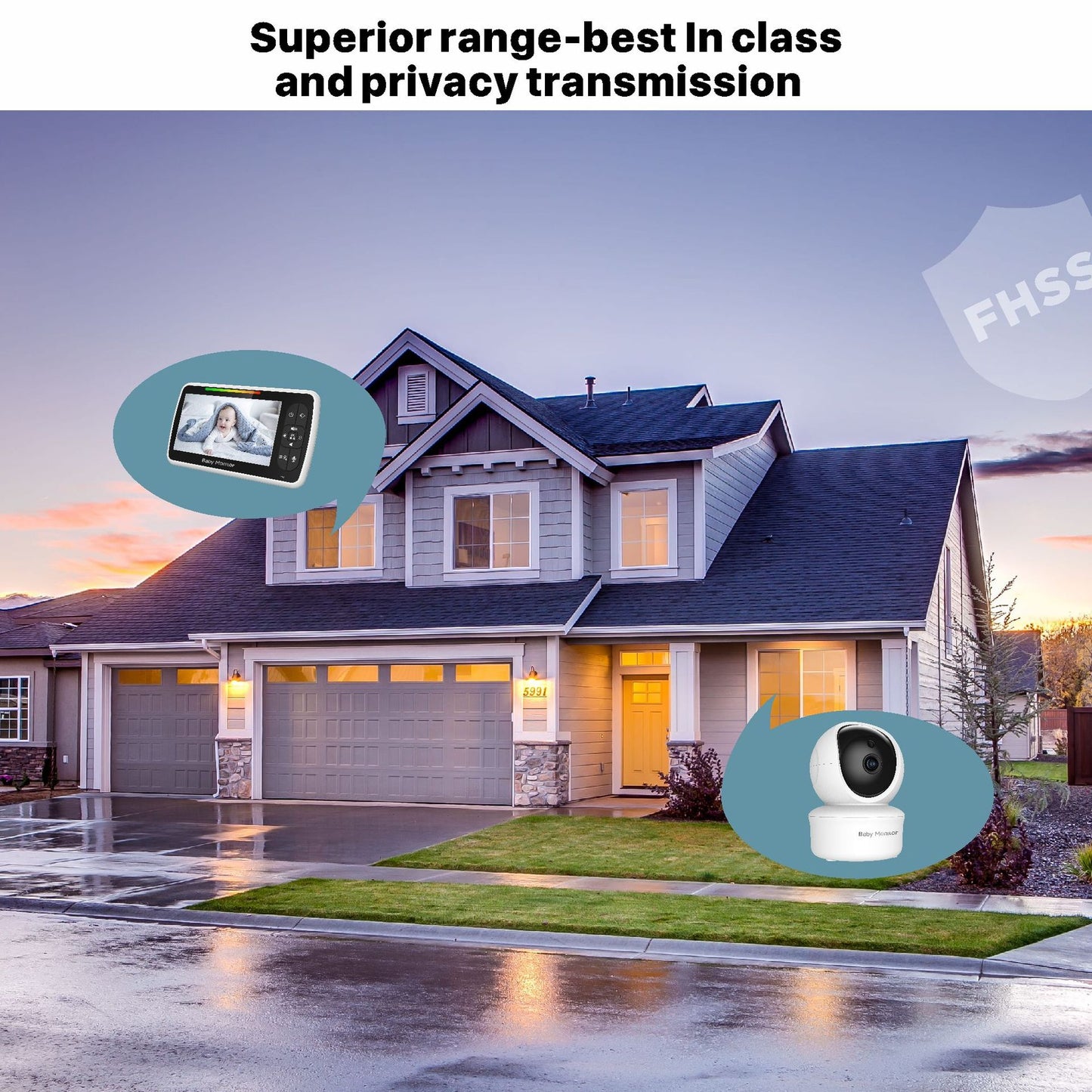 5-Inch HD Baby Monitor – Night Vision, Motion Detection, Two-Way Audio, Temperature Sensor