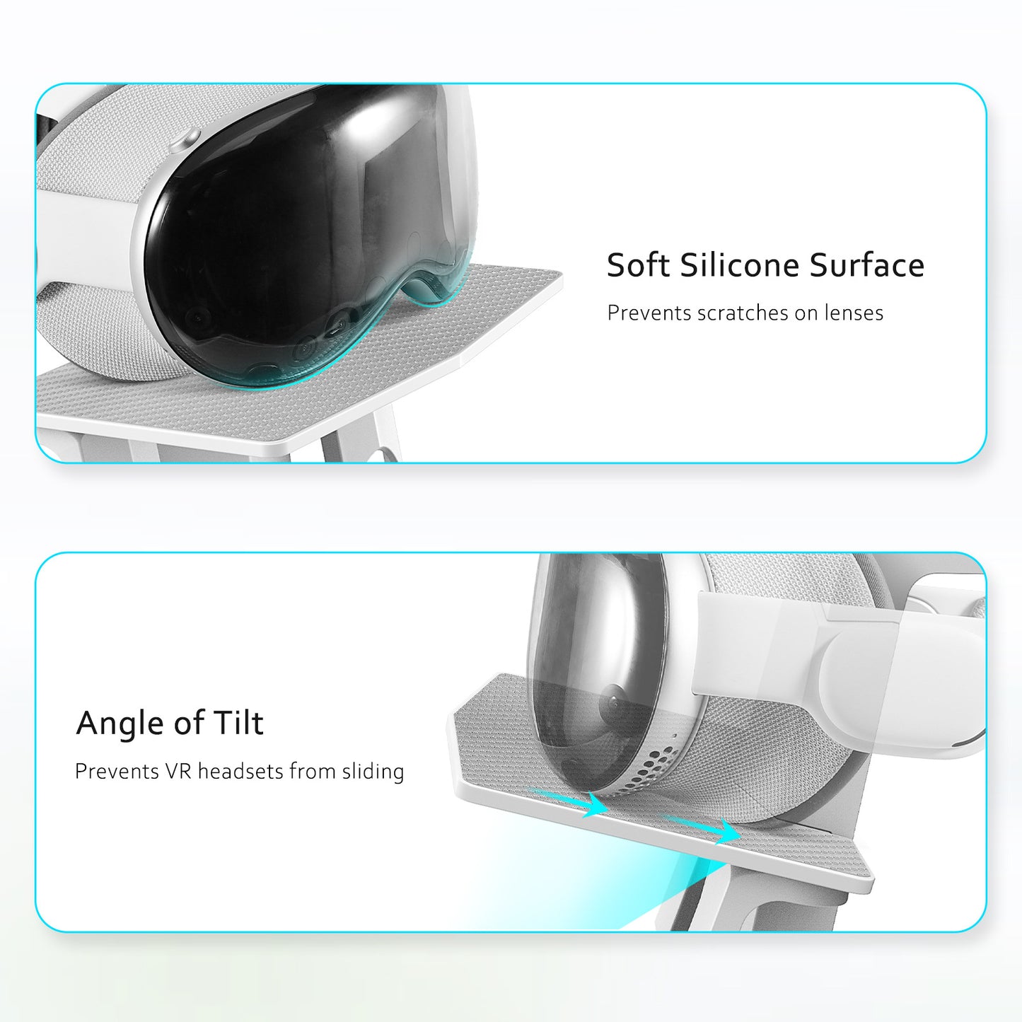 Universal VR Headset Display Stand for Apple Vision Pro, Meta Quest 3/2/Pro - Easy Installation, Compact Design, Premium ABS Material - White