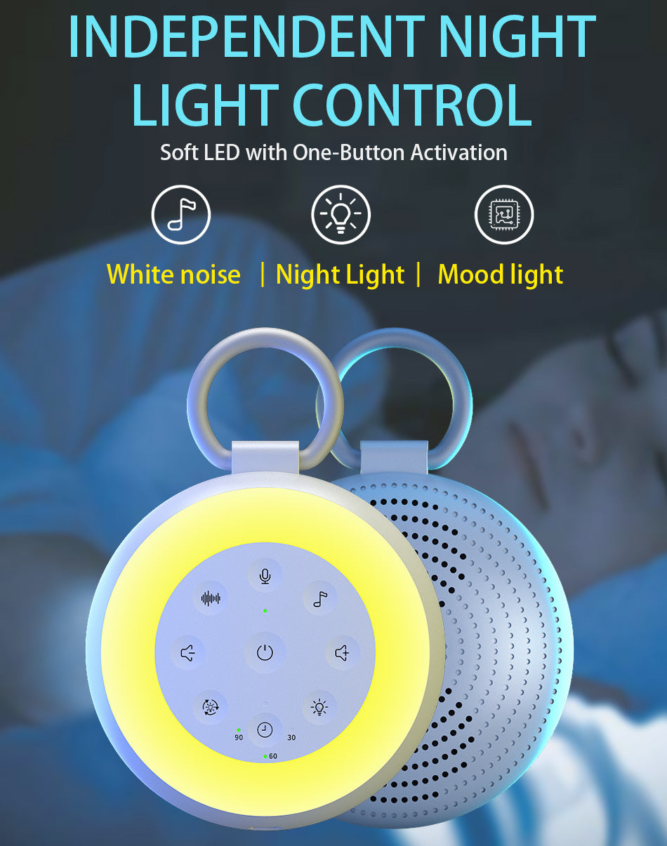 White Noise Sleep Machine with Warm Light Night Lamp