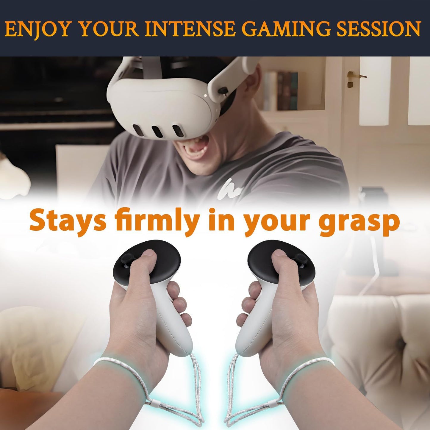Meta Quest 3/3S Controller Straps (2-Pack) | Official-Style VR Wrist Straps | Anti-Drop Handles Replacement for Quest 3 Accessories | Enhanced Grip & Safety