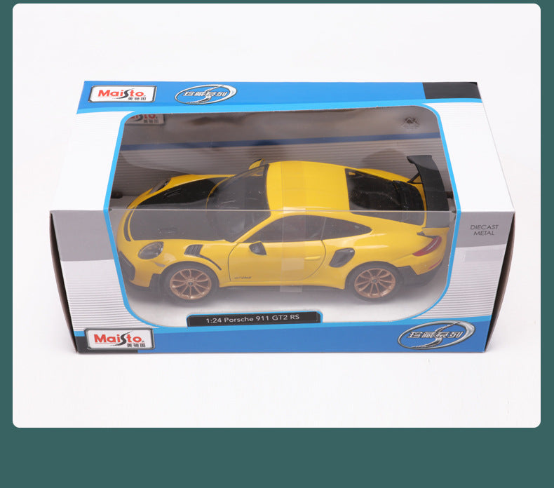 Porsche 911 GT2 RS 1:24 Scale Die-Cast Alloy Supercar Model – Limited Edition Collectible Racing Car Replica with Display Stand, Perfect Gift for Car Enthusiasts & Kids