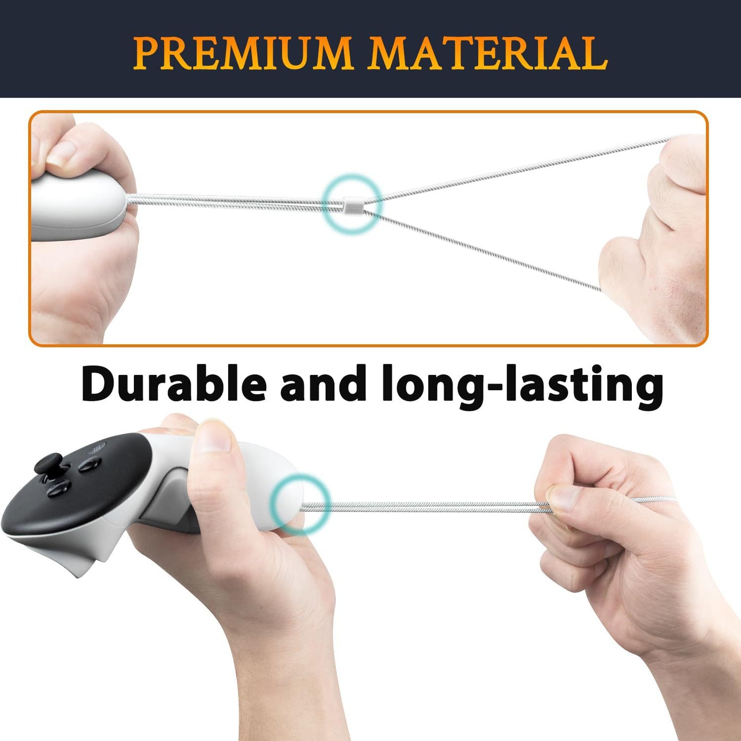 Meta Quest 3/3S Controller Straps (2-Pack) | Official-Style VR Wrist Straps | Anti-Drop Handles Replacement for Quest 3 Accessories | Enhanced Grip & Safety