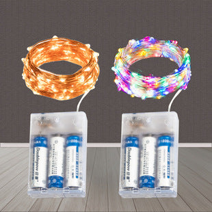 Button-Shaped Christmas Colorful String Lights - Fresh Flower Cake Decoration - Copper Wire LED Battery Christmas Lights