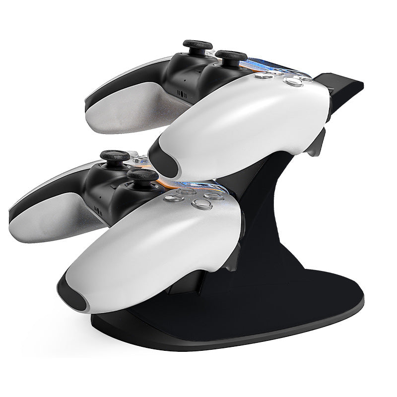 PS5 Dual Controller Charging Station with Blue LED Indicators | Fast Wireless Charger Dock for Sony PlayStation 5 | 4.7×3×7in Compact Design | Includes 31in Type-C Cable (Official Style)