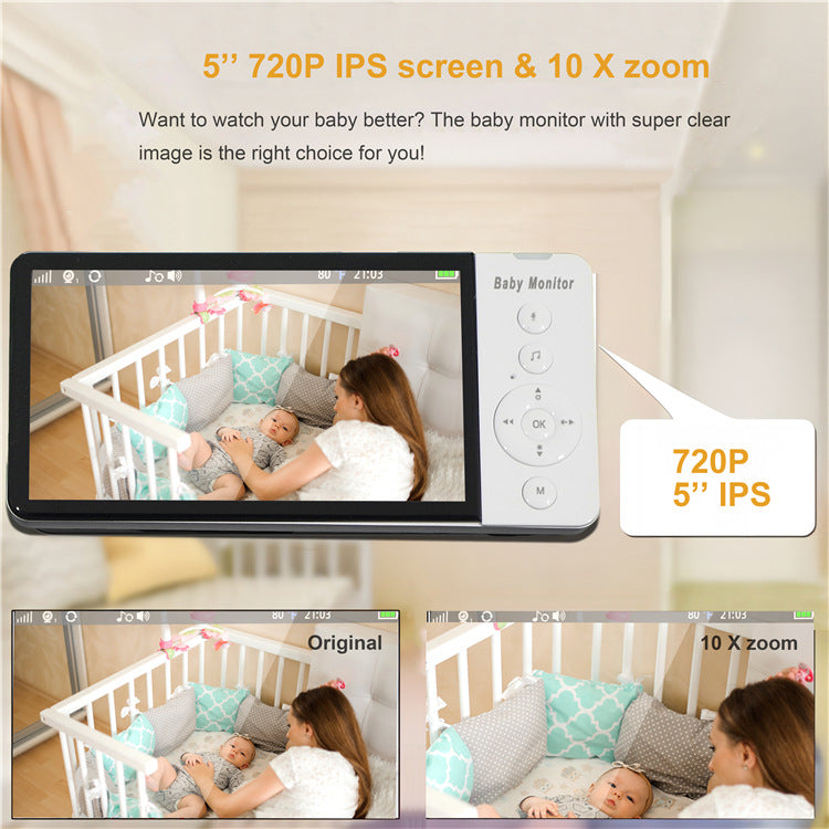 Baby360 5-Inch 1080P HD Baby Monitor with Two-Way Audio, Night Vision & Smart Alerts