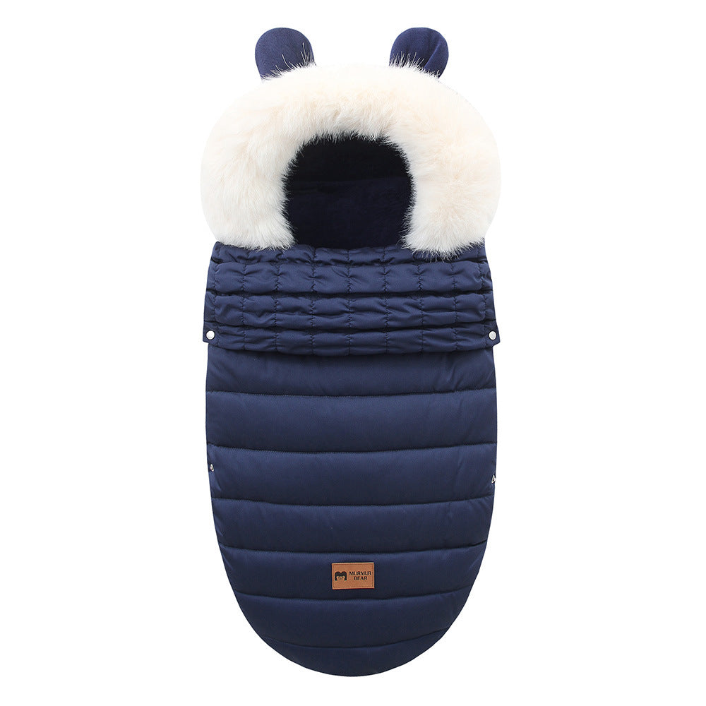 Baby sleeping bag; baby stroller; autumn and winter anti-kick blanket; safe care for newborn sleep; thickened warmth and cold prevention