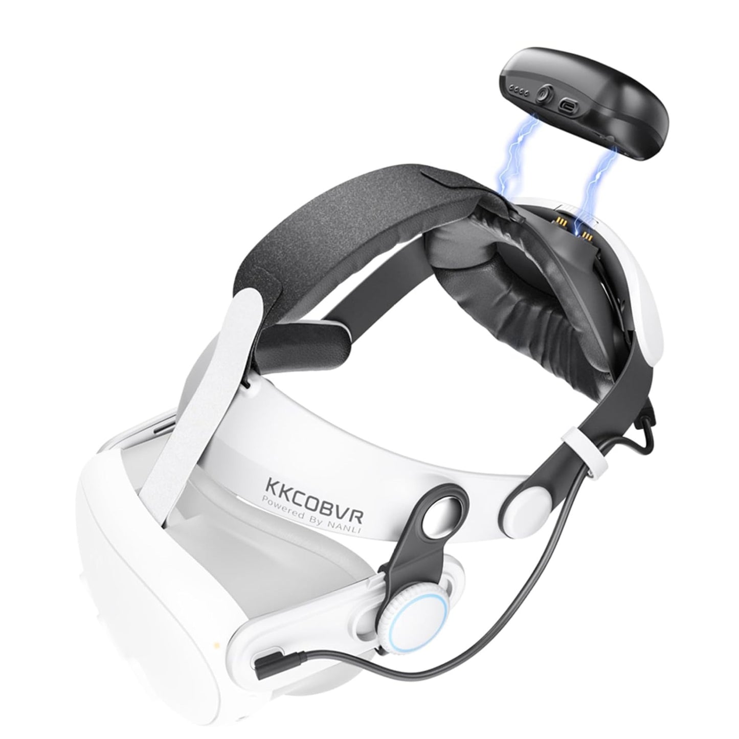 KKCOBVR Q3PRO Magnetic Battery Head Strap for Meta Quest 3 | 10000mAh Built-in Battery | Elite Style Halo Design | Fast Charging & Weight Balance | VR Power Bank Headset