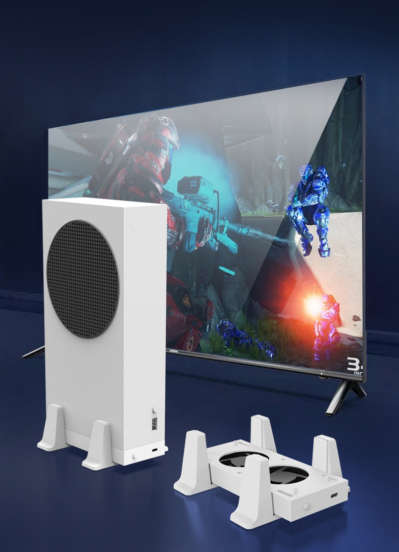 "Xbox Series S Vertical Cooling Stand with Dual Quiet Fans - White LED Cooling Base for Xbox Series S Console | 2.6×7.4×1.9in | 6.8oz | Improves Airflow & Prevents Overheating"