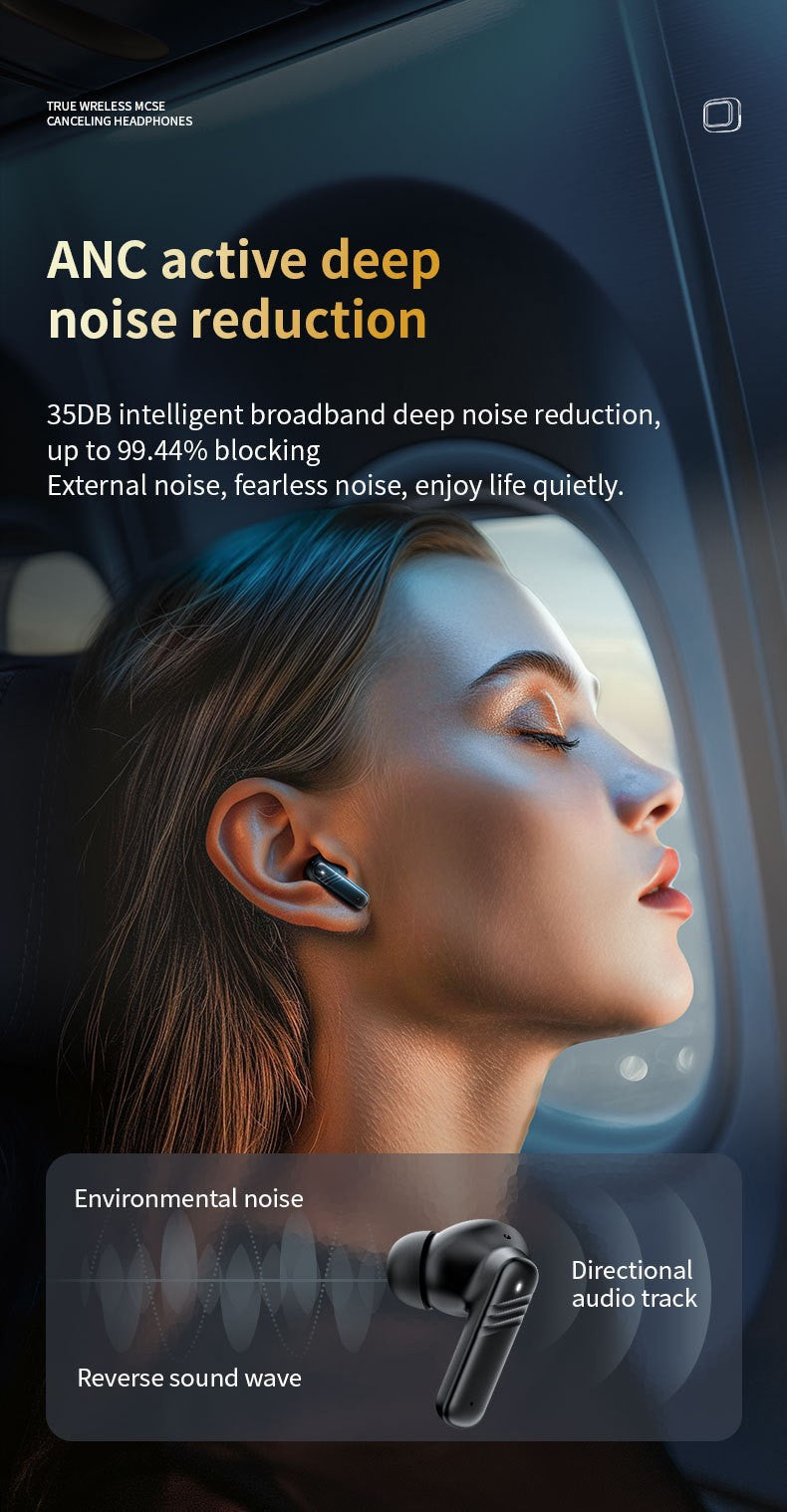 Wireless Earbuds with IPX4 Waterproof | 8H Playtime & Digital Display Charging Case | Bluetooth 5.3 Stereo Sound | Voice Control & 15m Range | In-Ear Earphones for Sports/Running