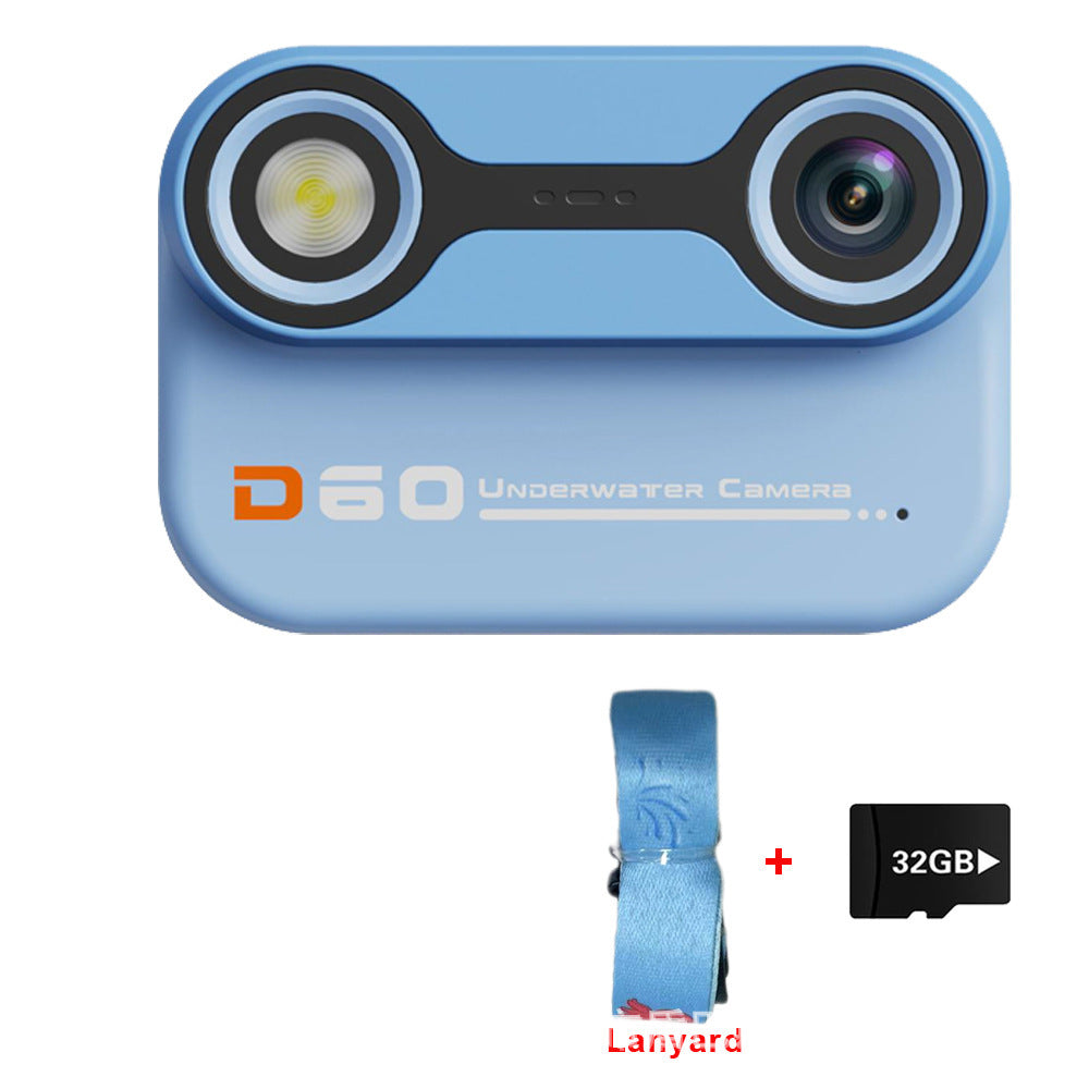 "D60 Waterproof Kids Camera – 3m Underwater Digital Camera for Children, Shockproof & Portable Mini Action Camera for Swimming, Snorkeling, Beach, Pool – Includes 32GB Memory Card, Fun Filters, Games (3.74 x 1.34 x 2.58 inches)"
