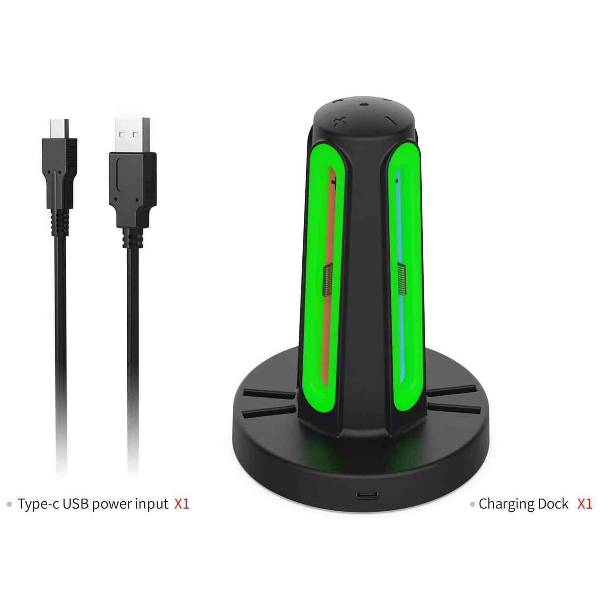 Nintendo Switch 2 Joy-Con Charging Dock - 4-in-1 Magnetic Charging Station with Game Card Holder, RGB Lighting, Compact Design for NS2 Left & Right Controllers (10.2 x 4.5 x 2.3 inches)
