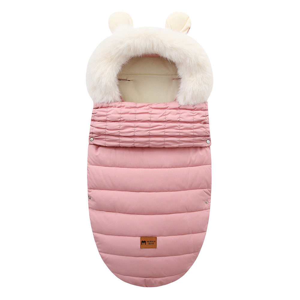 Baby sleeping bag; baby stroller; autumn and winter anti-kick blanket; safe care for newborn sleep; thickened warmth and cold prevention