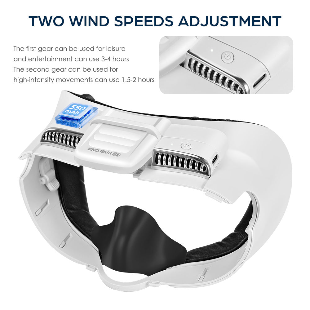 KKCOBVR K3 Cooling Facial Interface for Meta Quest 3 | Ventilated VR Face Cover with Dual Fans | Breathable Padding | Anti-Fog & Sweat Proof | Enhanced Comfort Headset Accessory