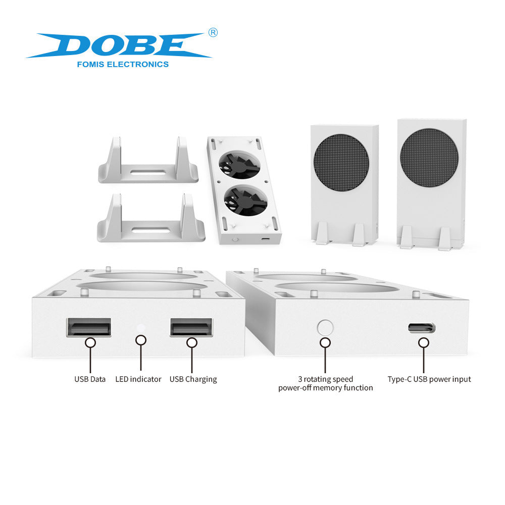 "Xbox Series S Vertical Cooling Stand with Dual Quiet Fans - White LED Cooling Base for Xbox Series S Console | 2.6×7.4×1.9in | 6.8oz | Improves Airflow & Prevents Overheating"