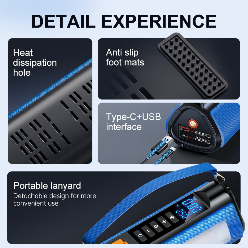 TS03 Series Car Jump Starter & Air Compressor 2-in-1 | 10000mAh Wireless Portable Power Bank | Digital Tyre Inflator 150PSI | LED Emergency Light | for Cars, Utes, SUVs (12.6" Hose)