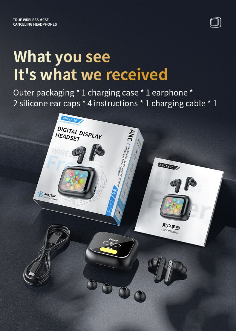Wireless Earbuds with IPX4 Waterproof | 8H Playtime & Digital Display Charging Case | Bluetooth 5.3 Stereo Sound | Voice Control & 15m Range | In-Ear Earphones for Sports/Running