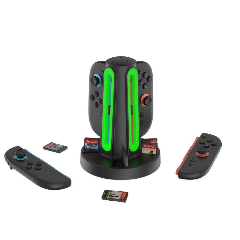 Nintendo Switch 2 Joy-Con Charging Dock - 4-in-1 Magnetic Charging Station with Game Card Holder, RGB Lighting, Compact Design for NS2 Left & Right Controllers (10.2 x 4.5 x 2.3 inches)