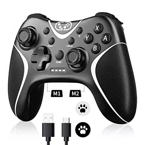 Switch Pro Wireless Controller with Programmable Back Buttons | Bluetooth Gamepad for Nintendo Switch/PC | Turbo/Motion Controls | HD Vibration | 5.7" x 4.7" x 2.4" (14.5x12x6cm)