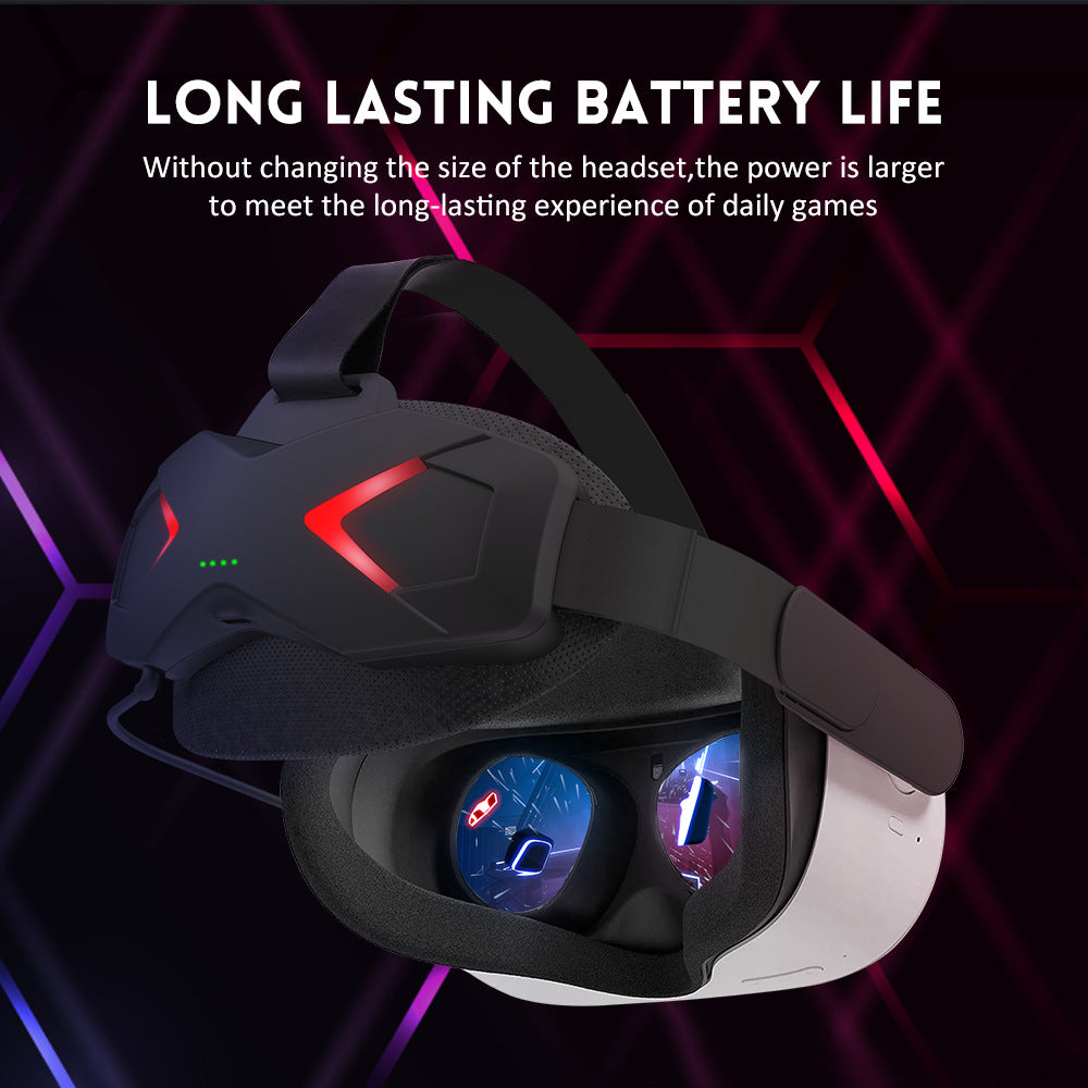 VR Power Strap for Meta Quest 2 โ Elite-Style Head Strap with 5000mAh Battery Pack โ Adjustable Comfortable Design, Face Pressure-Free, Lightweight VR Charging Headband for Oculus Quest 2 (Black)