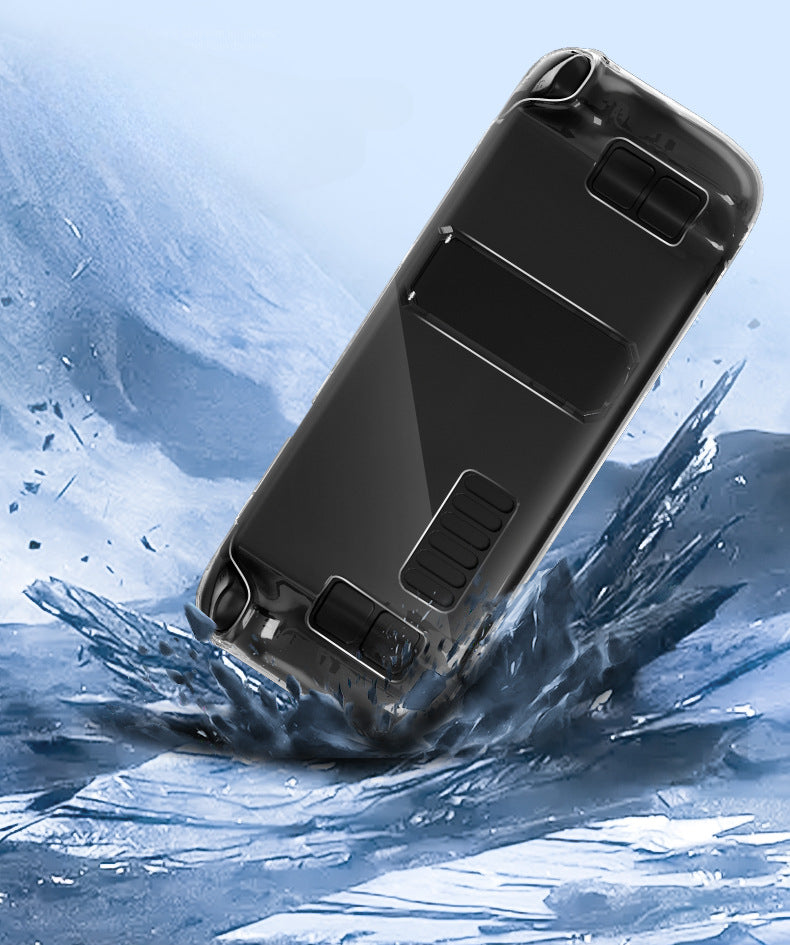 Steam Deck Crystal Clear Case with Stand - Ultra Transparent PC Shell | Scratch-Resistant Protection | 13.2" x 4.9" x 1.7" (335x124x43mm) | Fits All Steam Deck Models