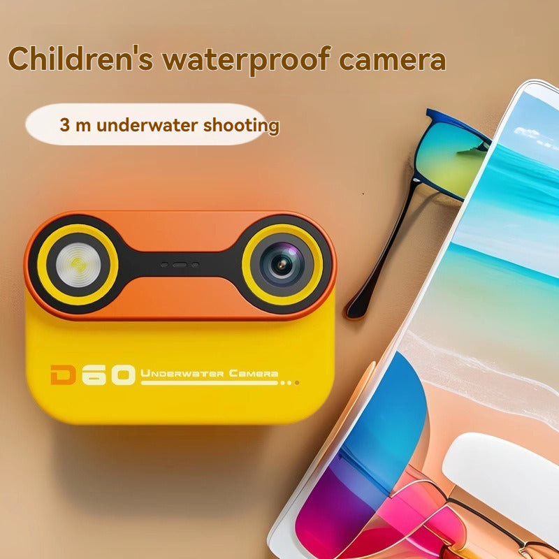 "D60 Waterproof Kids Camera – 3m Underwater Digital Camera for Children, Shockproof & Portable Mini Action Camera for Swimming, Snorkeling, Beach, Pool – Includes 32GB Memory Card, Fun Filters, Games (3.74 x 1.34 x 2.58 inches)"