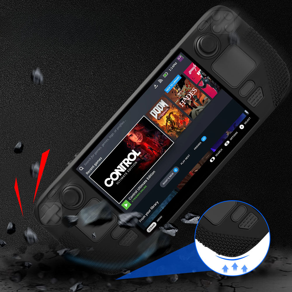 Steam Deck OLED Silicone Case with Button Caps | Protective Cover for Steam Deck & OLED Model | Shockproof & Anti-Slip Grip | 11.8" x 4.7" x 1.6" (300x120x40mm)
