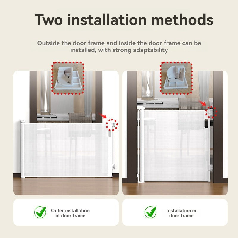 Safety Gate – Retractable Mesh Barrier for Babies & Pets, 180cm Wide Coverage